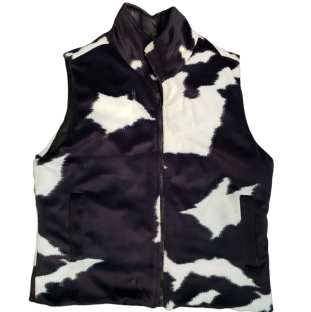 Barrage faux fur ladies vest black & white size M quilted inside 100% Polyester